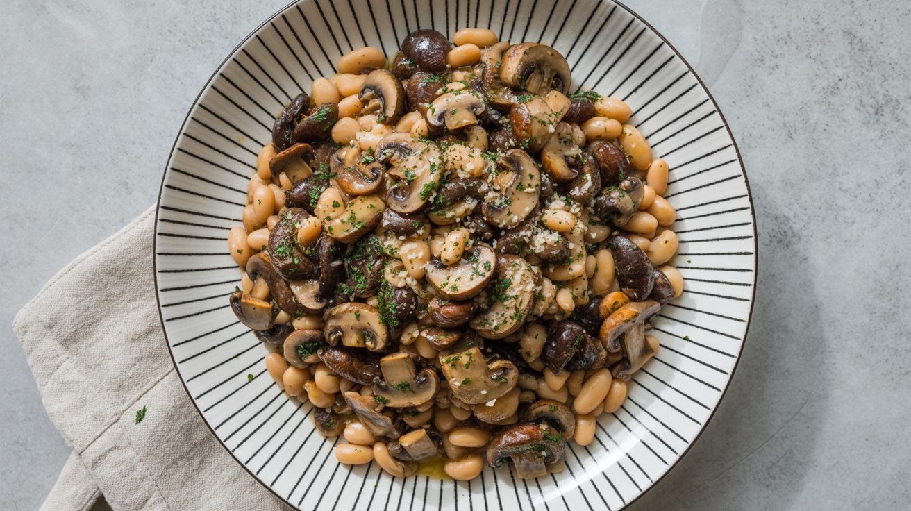 Mushroom and white bean ragu